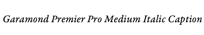 Garamond Premier Pro Medium Italic Caption font preview