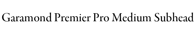 Garamond Premier Pro Medium Subhead font preview