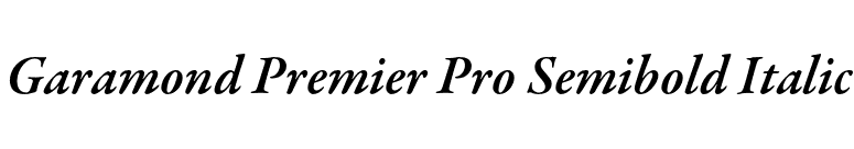 Garamond Premier Pro Semibold Italic font preview