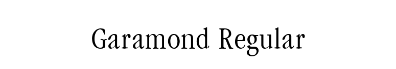 Garamond Regular font preview