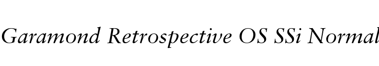 Garamond Retrospective OS SSi Normal font preview