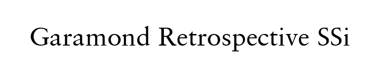 Garamond Retrospective SSi font preview