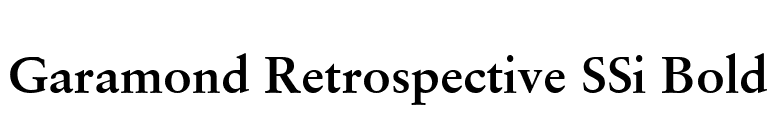 Garamond Retrospective SSi Bold font preview