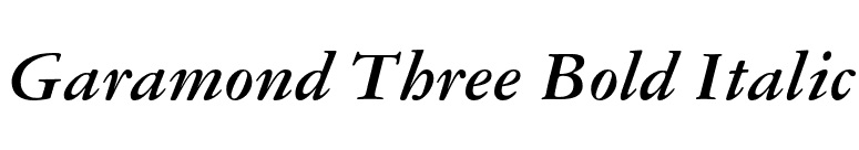 Garamond Three Bold Italic font preview