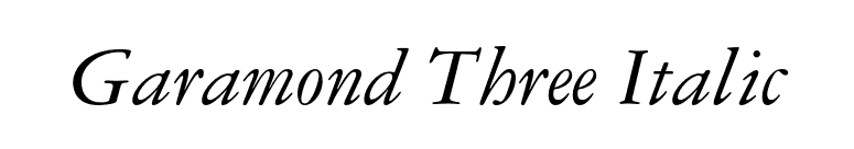Garamond Three Italic font preview