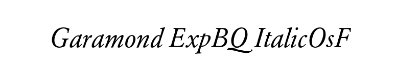 Garamond ExpBQ ItalicOsF font preview