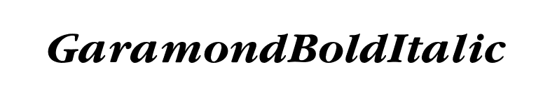 GaramondBoldItalic font preview