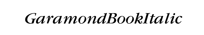 GaramondBookItalic font preview