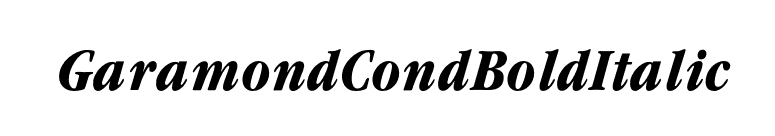 GaramondCondBoldItalic font preview