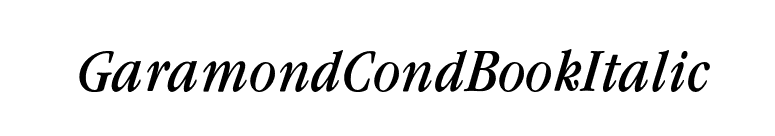 GaramondCondBookItalic font preview