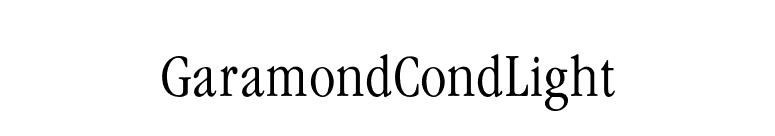 GaramondCondLight font preview