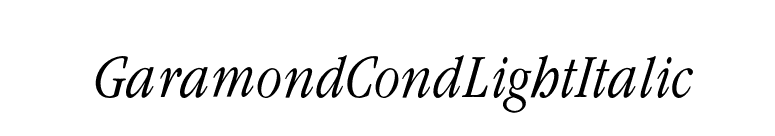 GaramondCondLightItalic font preview