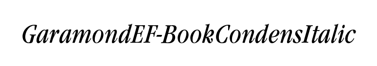 GaramondEF-BookCondensItalic font preview