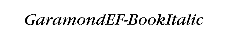 GaramondEF-BookItalic font preview
