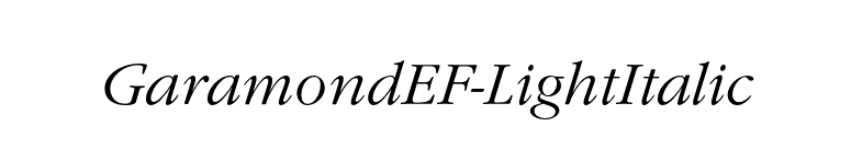 GaramondEF-LightItalic font preview