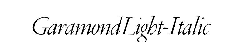 GaramondLight-Italic font preview