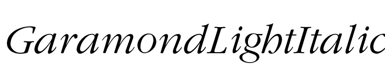 GaramondLightItalic font preview