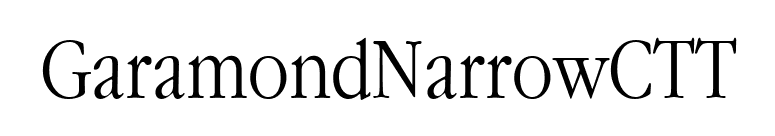 GaramondNarrowCTT font preview