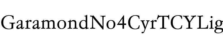 GaramondNo4CyrTCYLig font preview