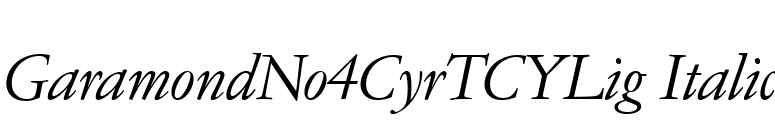 GaramondNo4CyrTCYLig Italic font preview