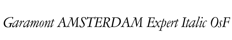 Garamont AMSTERDAM Expert Italic OsF font preview