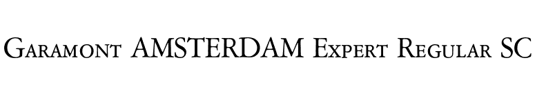 Garamont AMSTERDAM Expert Regular SC font preview