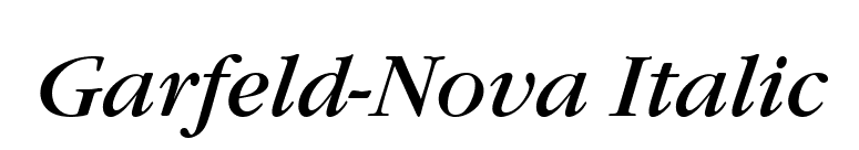 Garfeld-Nova Italic font preview