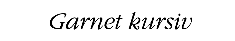 Garnet kursiv font preview