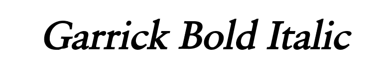Garrick Bold Italic font preview