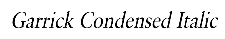 Garrick Condensed Italic font preview