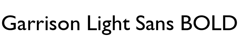 Garrison Light Sans BOLD font preview