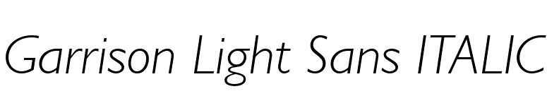 Garrison Light Sans ITALIC font preview