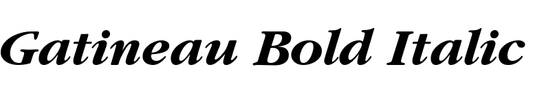 Gatineau Bold Italic font preview