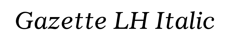 Gazette LH Italic font preview