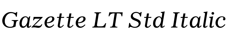 Gazette LT Std Italic font preview