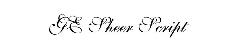 GE Sheer Script font preview