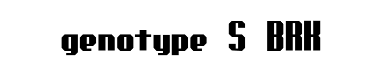 genotype S BRK font preview