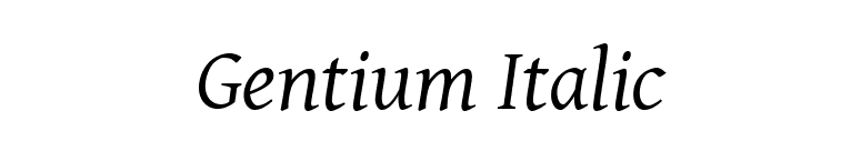 Gentium Italic font preview