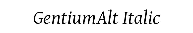 GentiumAlt Italic font preview