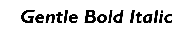 Gentle Bold Italic font preview
