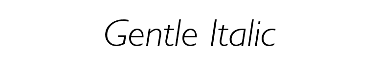 Gentle Italic font preview