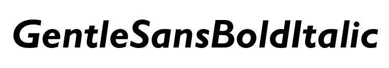 GentleSansBoldItalic font preview
