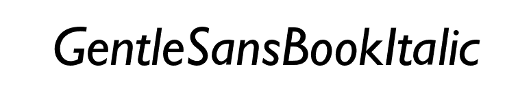 GentleSansBookItalic font preview