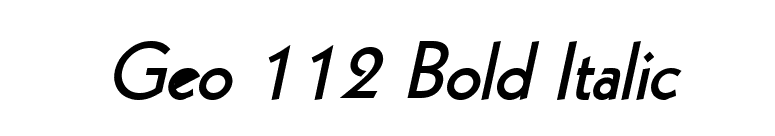 Geo 112 Bold Italic font preview