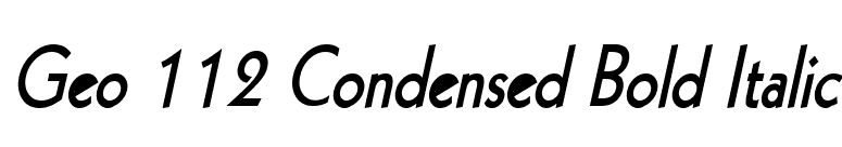 Geo 112 Condensed Bold Italic font preview