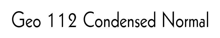 Geo 112 Condensed Normal font preview