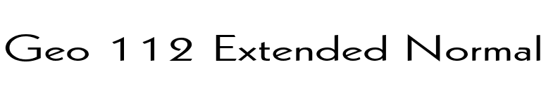 Geo 112 Extended Normal font preview