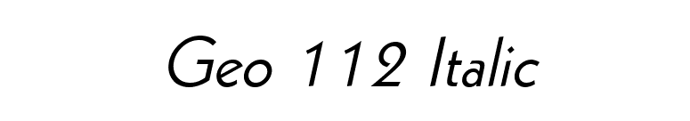 Geo 112 Italic font preview