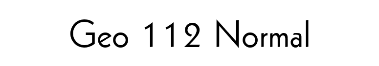 Geo 112 Normal font preview