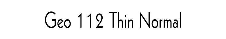 Geo 112 Thin Normal font preview